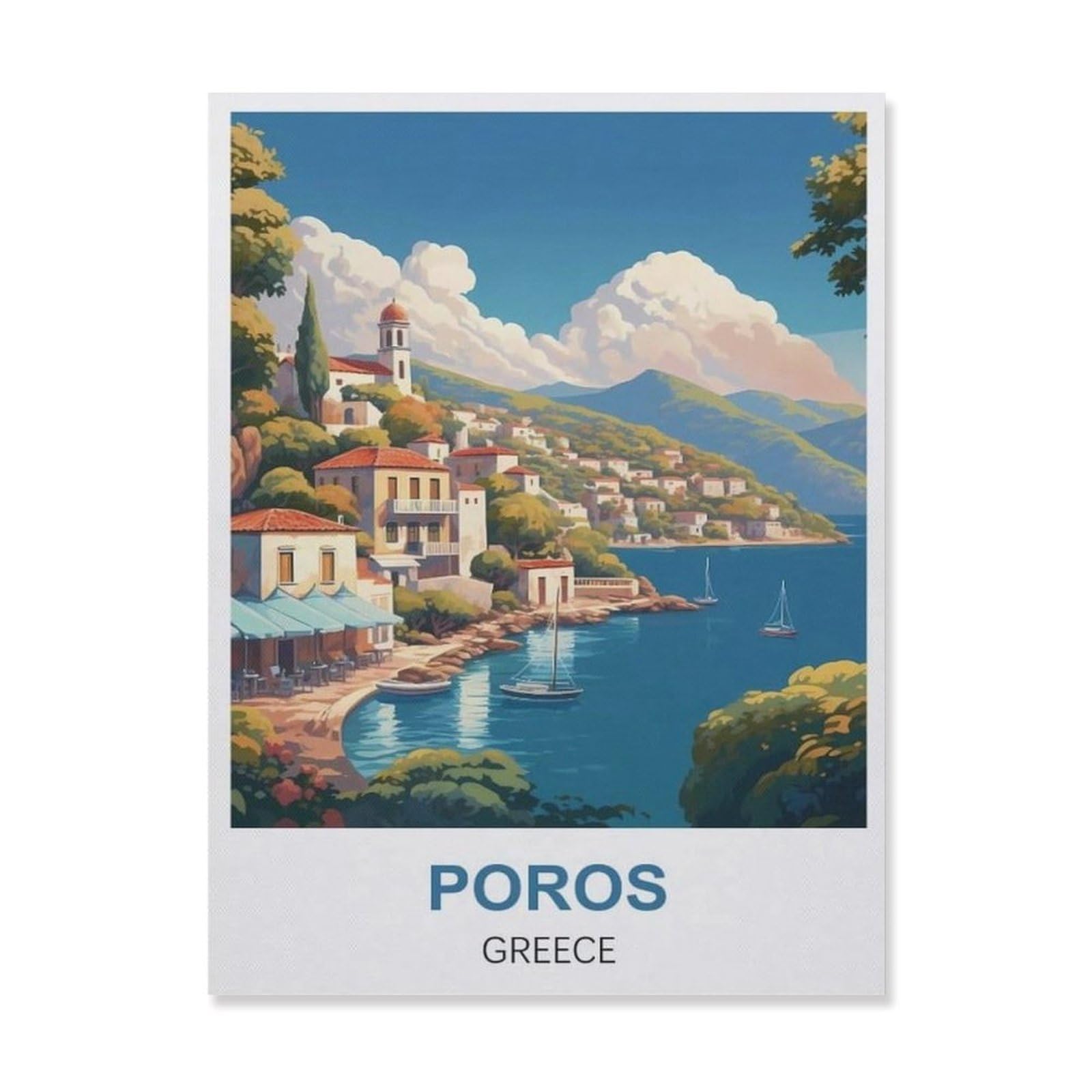 Metal Sign Tin Sign，Poros Greece(15x30cm）