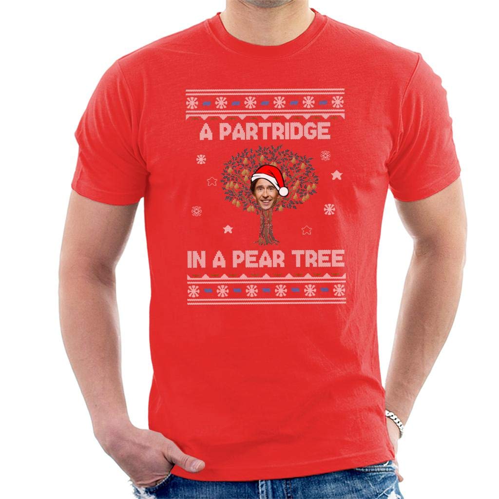 Cloud City 7 Men's Red Alan Partridge In A Pear Tree T-Shirt
