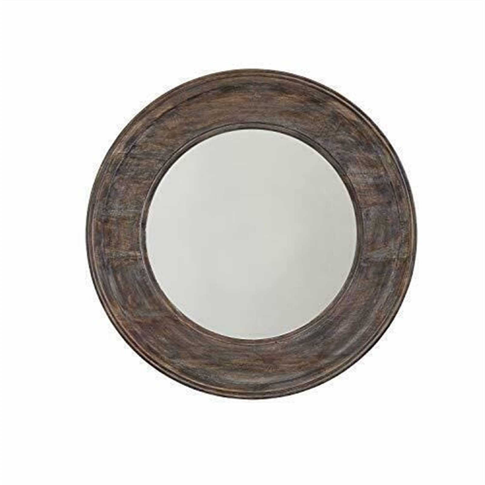 Yu Ru Wall Mirror for Bathroom Wall-Mounted Make Up Mirror Lighting Mirror Wood Framed Mirror in Black Wash