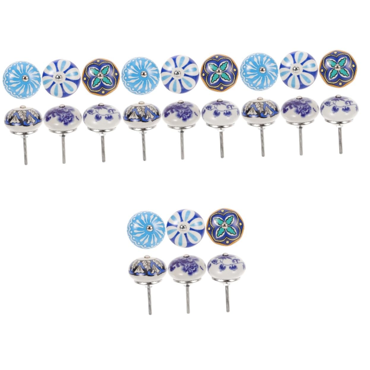 Lurrose 4 Set Manico in Ceramica Pomello Da Comò in Porcellana Maniglia Cassetto Chiave Cucina Pomello Per Armadio Monoforo Decorativo Per Comò 6 Pezzi*4