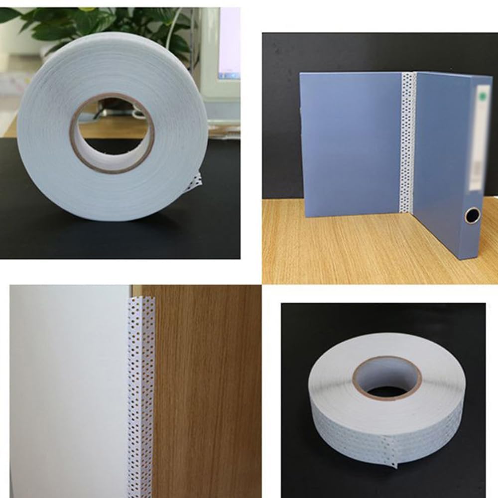 Nastro per cuciture generico 40 m x 5 cm in cartongesso in PVC autoadesivo per angoli interni ed esterni, rinforza e protegge le giunzioni, ripara le pareti