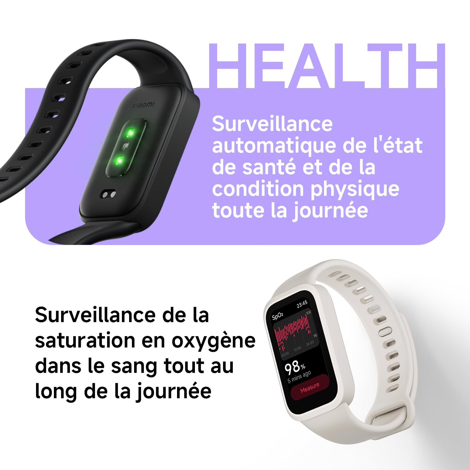 XIAOMI Smart Band 9 Active, Bracelet connecté pour Le Sport, Montre, écran TFT 37mm, taux de rafraîchissement élevé de 60 Hz, autonomie de 18 Jours,5 ATM, iOS et Android, Noir