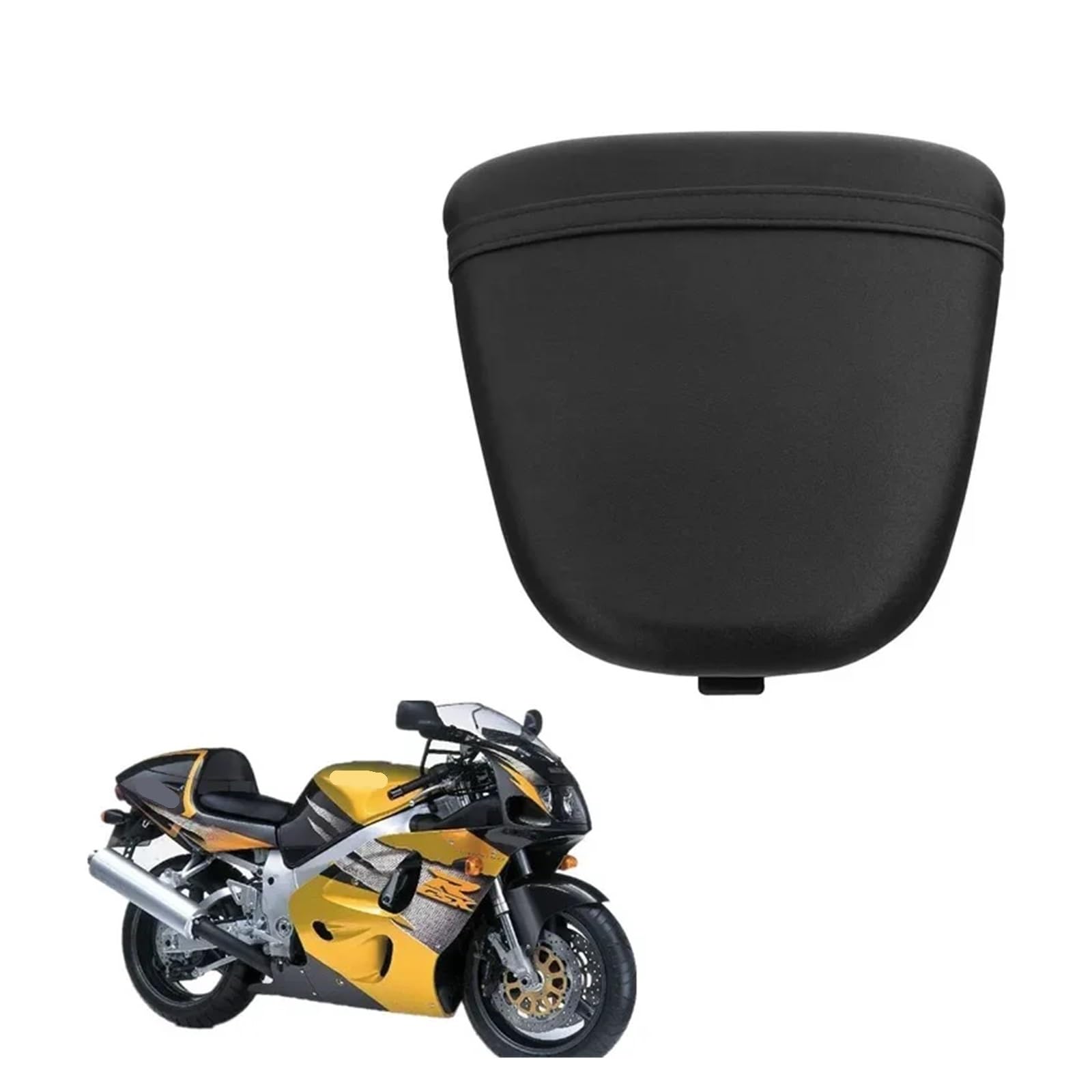 Coussin De Selle Passager Arrière Pour Yamaha YZF-R1 2000-2001 - Housse Rembourrée En Simili Cuir Noir