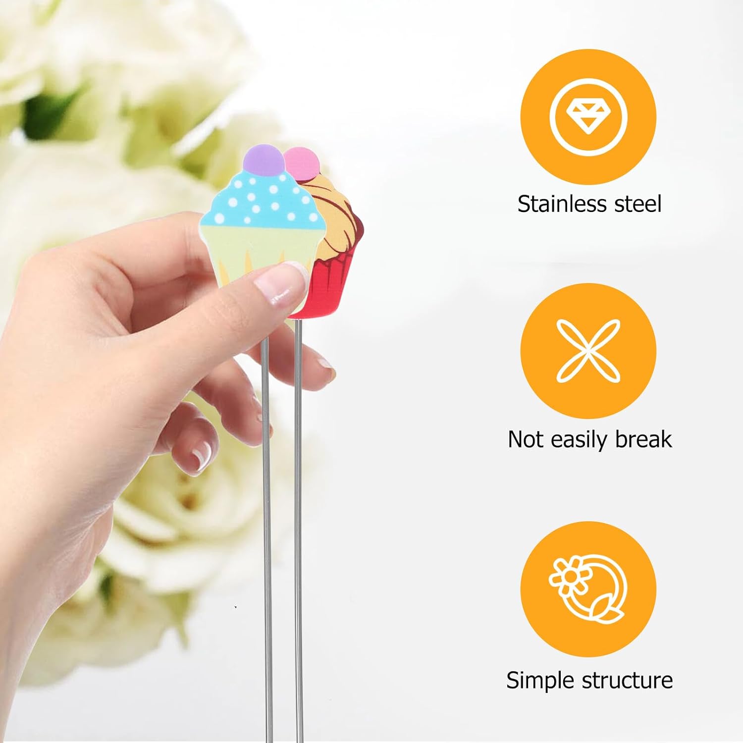 2pcs Stainless Steel Cake Tester Sticks for Baking Doneness Detection Reusable Cake Probe Tool for Cookies Cupcakes Muffins and Brownies Kitchen Baking Accessory
