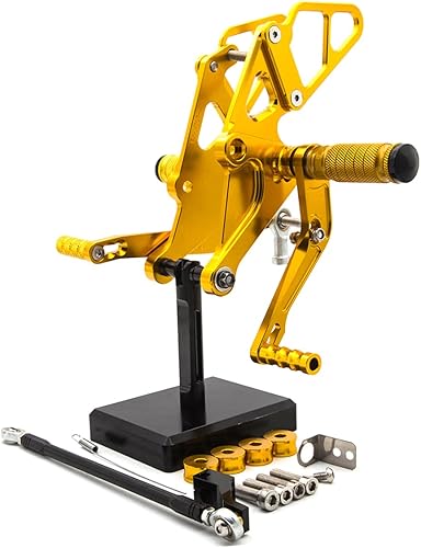 Miniatura 8 de Motocicleta aluminio repuestos Estriberas trasero Sets reposapiés apto para Yamaha MT-07 2013 2014 2015 2016 2017 (negro)