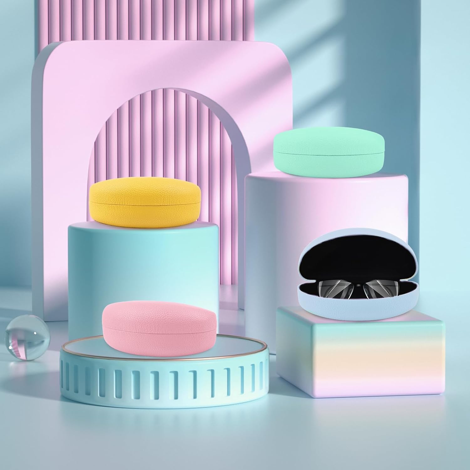 4 PACK Extra Large Hard Shell Eyeglasses Case, Protective Case For Eyeglasses and Sunglasses - Image 6