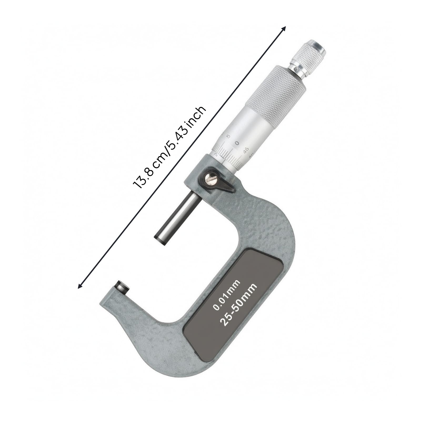 MERIGLARE Micrómetro Exterior Mecánico Resolución 0,01 Mm Micrómetro con en Forma C Preciso Calibrador Deslizamiento para Técnicos, Maquinado, 25-50mm