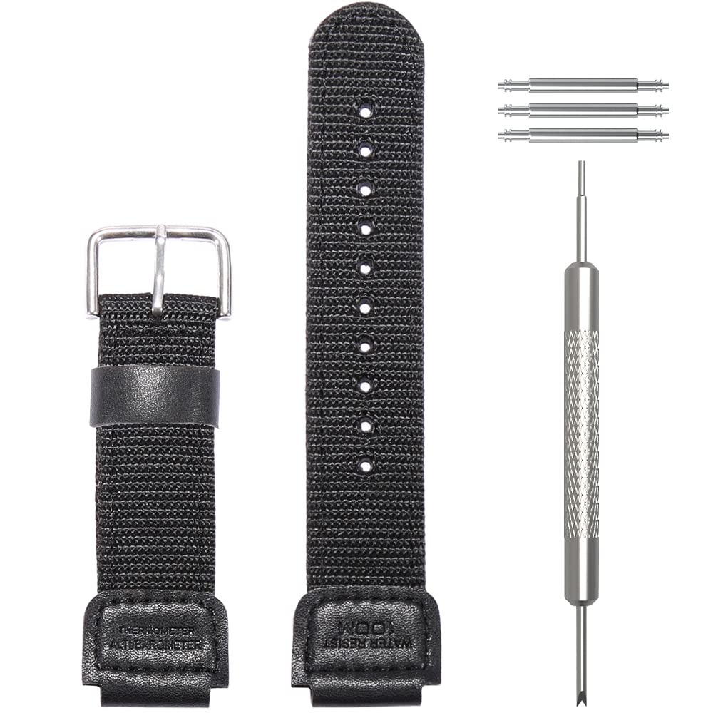 WRISTARMOR 18mm Nylon strap Compatible with Casio AE1200WH SGW-300H SGW-400H AQ-S810W A158WA Replacement band Wristband