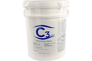 Chlorine Tablets 25 lbs. 3" Stabilized, Disinfectant for Pools, Spas
