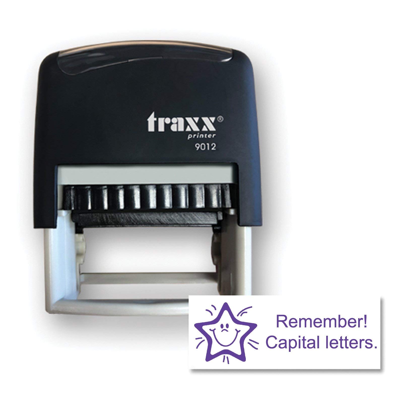 Traxx 9012 Stock School Teacher Stamps *Remember Capital Letters Design in Violet Ink*