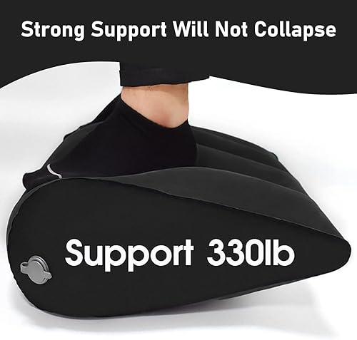 Miniatura 5 de Prosixtoy Almohada inflable de cuña para viajar, cojín de cuña de viaje para reflujo ácido y apnea del sueño, cojín portátil ajustable para adultos,