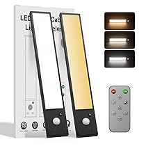 Tnight 2 Pack Led Sottopensile Cucina Senza Fili,Dimmerabile Magnetica Ricaricabile Luce Armadio Led con Sensore&Telecomando,Lampada per Cucina Scale Soggiorno Bagno Camere da Letto-20cm