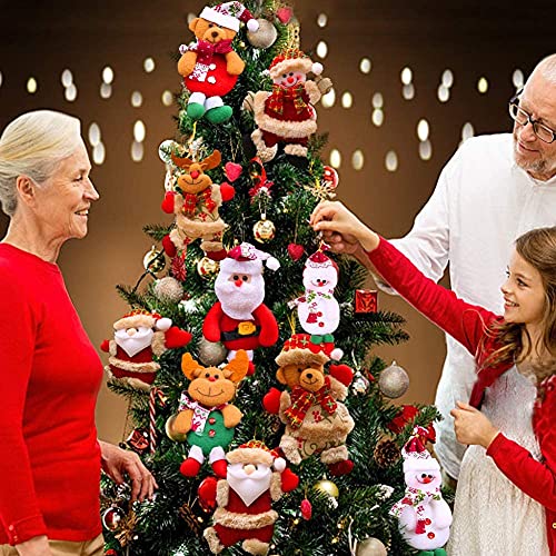 Plush Ornaments For Kid, 8 Pcs Hanging Ornaments, Santa Claus, Snowman, Reindeer, Bear, Christmas Tree Hanging Ornaments For Home, Christmas Ornaments Set, Gifts For Kids, Coworkers, Friends #TOP5