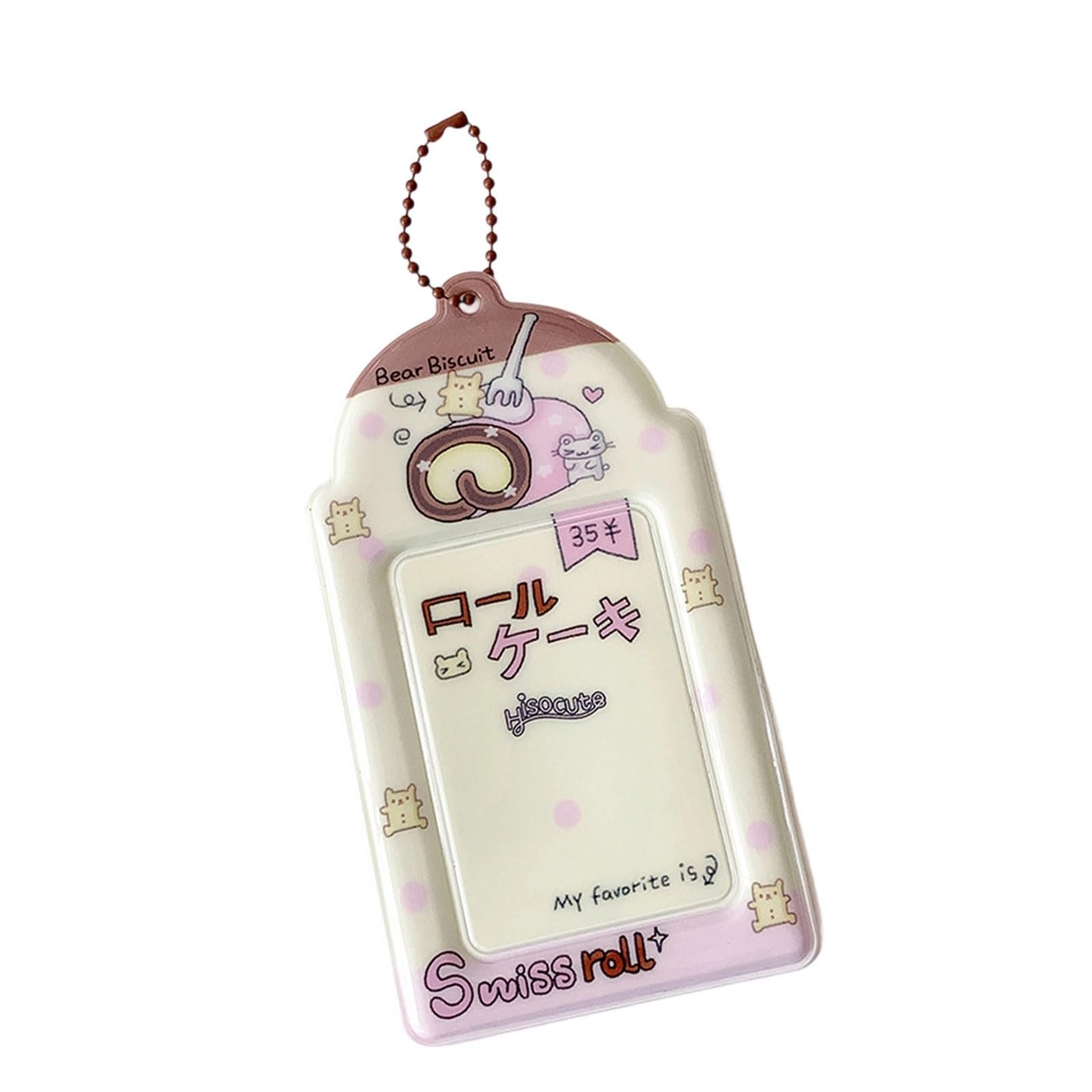 Uqezagpa Photocard Holder Korean Popular Photo Card Holder with Keychains Cards Holders Keychain Student Card Sleeve Protector