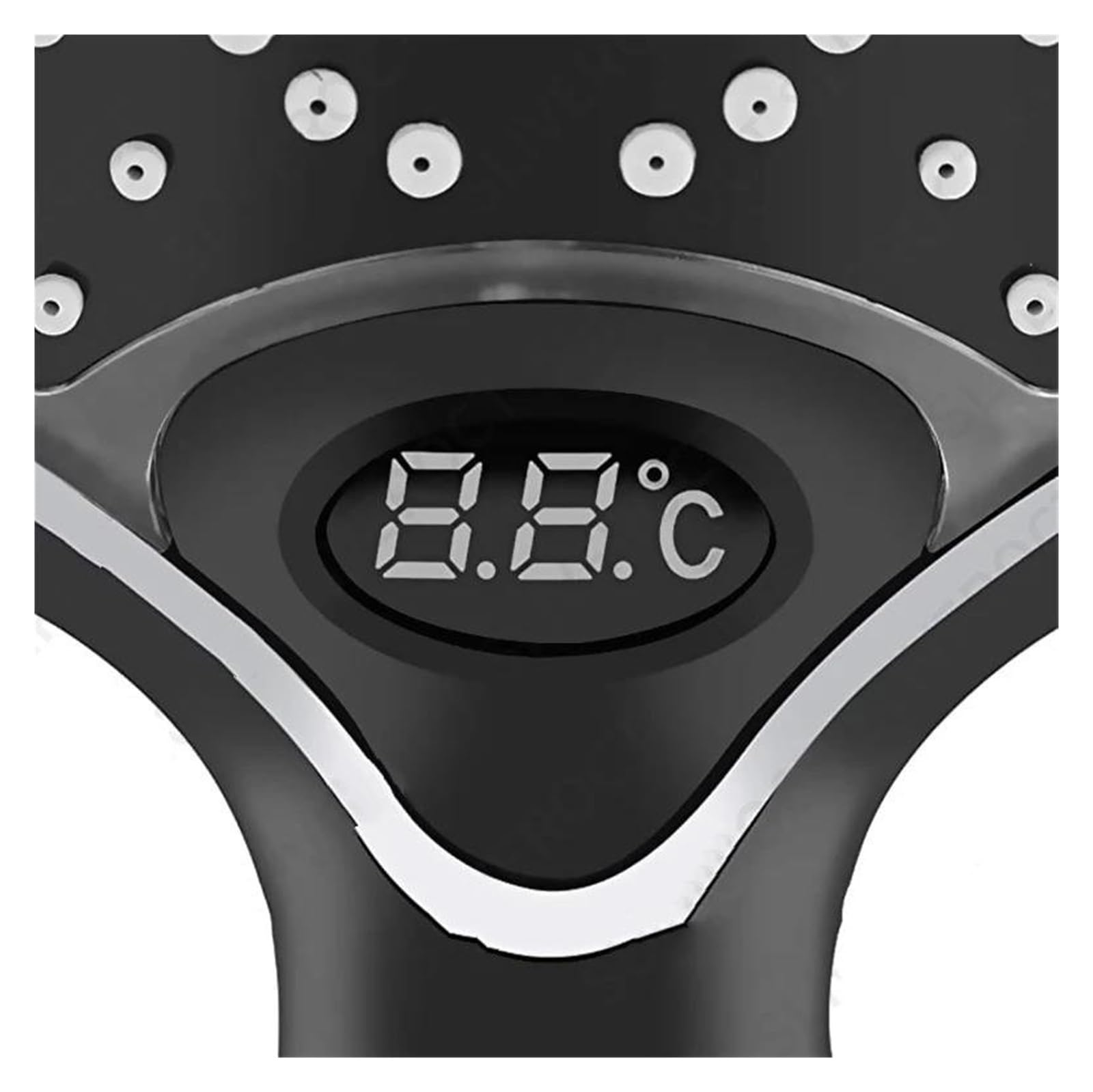 Soffione doccia a LED con sensore digitale, controllo della temperatura, 3 colori, getto d'acqua piovana, risparmio idrico, alta pressione, grande soffione doccia per bagno(Black)