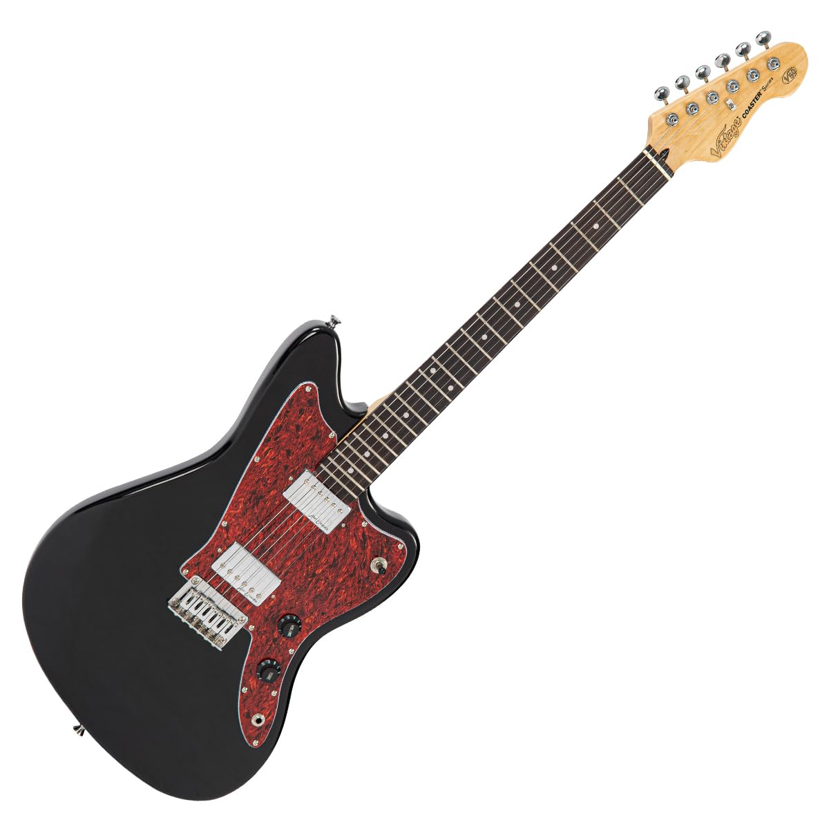 VINTAGE V50 COASTER SERIES ELECTRIC GUITAR - GLOSS BLACK