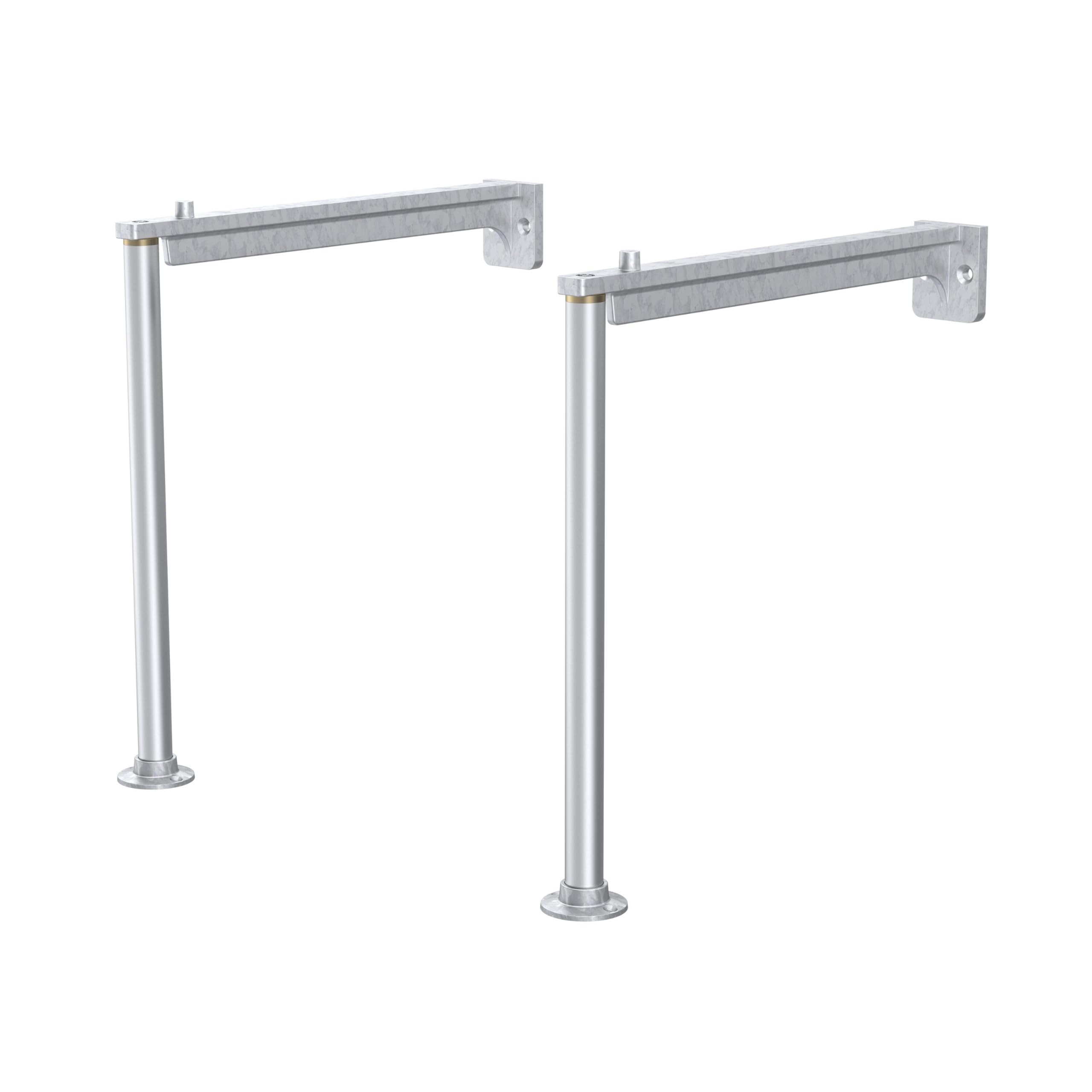Balterley Cleaners Sink Legs and Brackets, Stainless Steel Round Legs and Support Brackets for Ceramic Cleaner Sinks, Utility Sinks and Laundry Sink - 50 x 355 x 350mm (Brushed Stainless Steel)