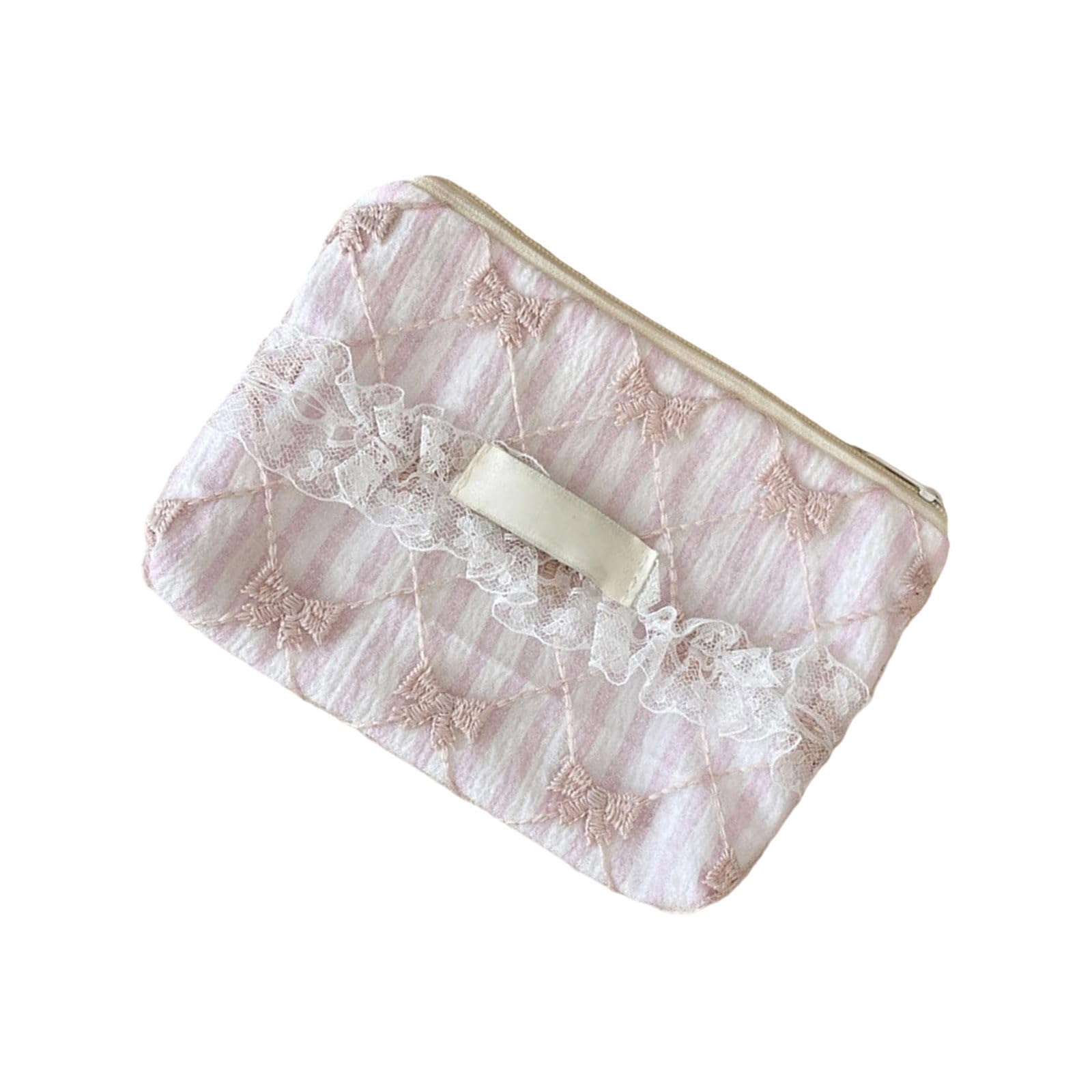 Tsophreniq Coin Purse Delicate Lace Detailing Storage Container Polyester Materials Stylish Organiser for Cosmetics Jewelry Cosmetics Storage Bag