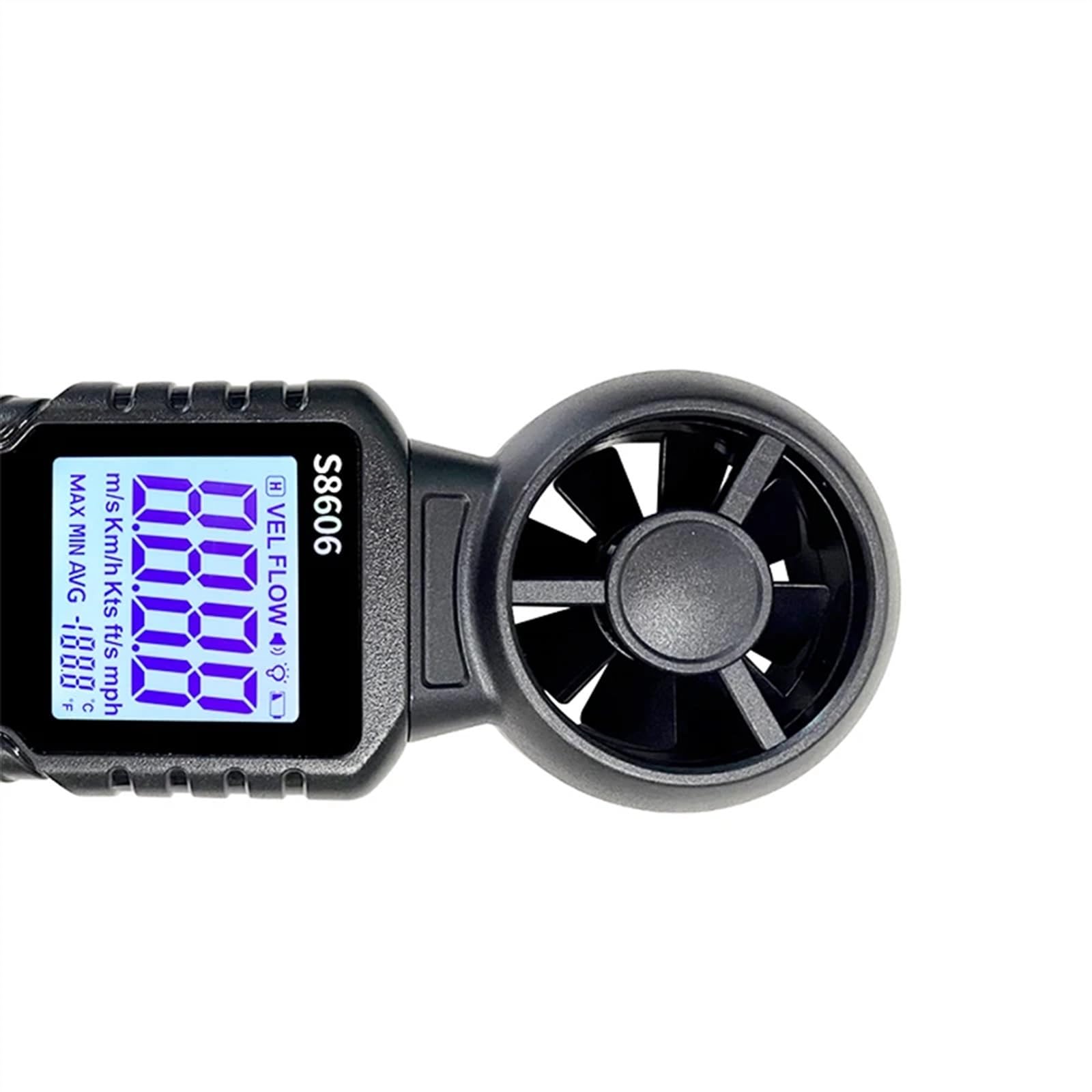 Anemometry Anemometr z dużą głowicą 2 w 1 Tester miernika wiatru Pomiar powietrza w pomieszczeniu Na zewnątrz Prędkość wiatru Temperatura Objętość Czujniki