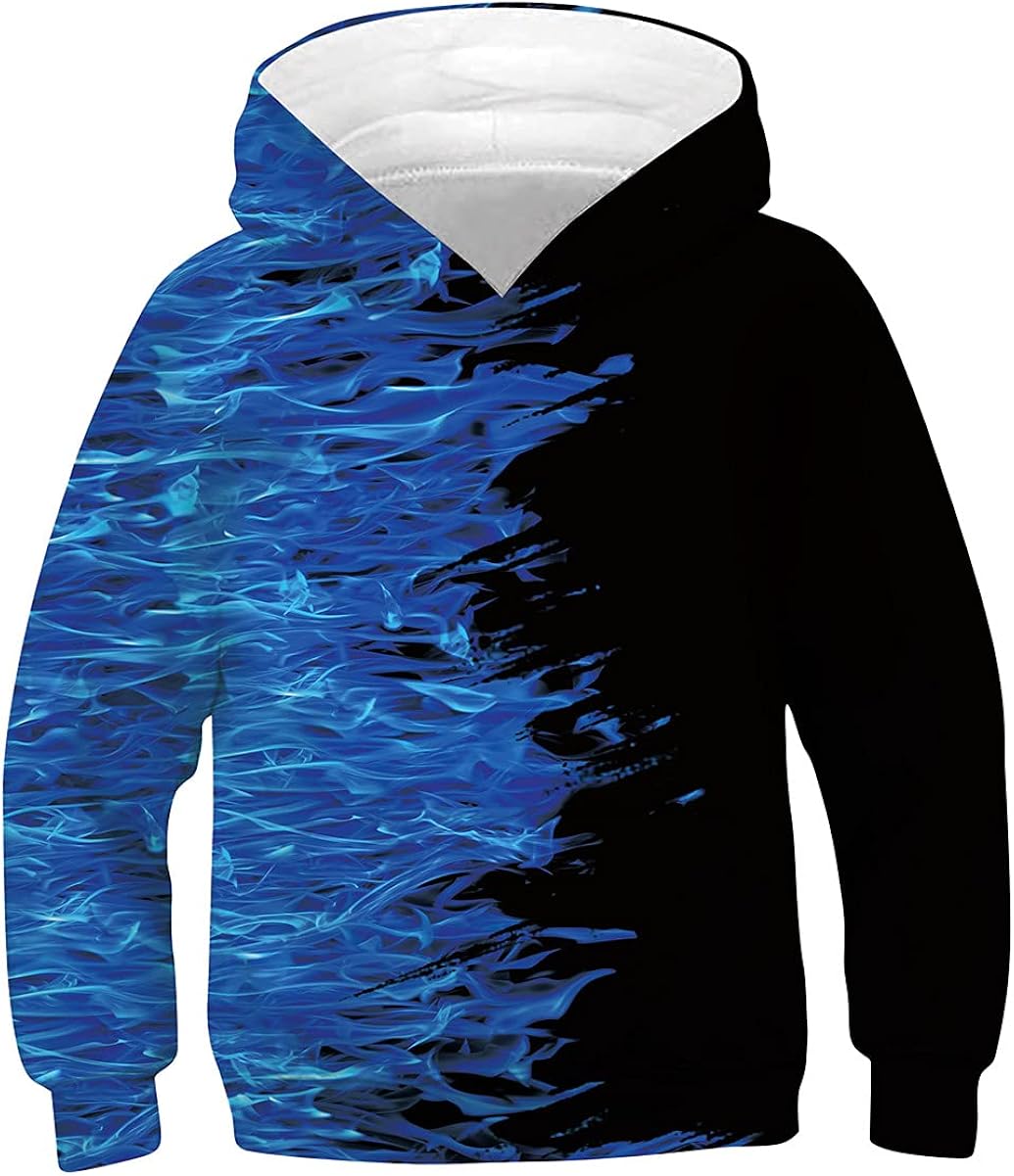 Belovecol Boys Girls 3D Hoodies Casual Printed Pullover Hooded Long Sleeve Sweatshirts with Pocket for 6-16 Years: Clothing, Shoes & Jewelry