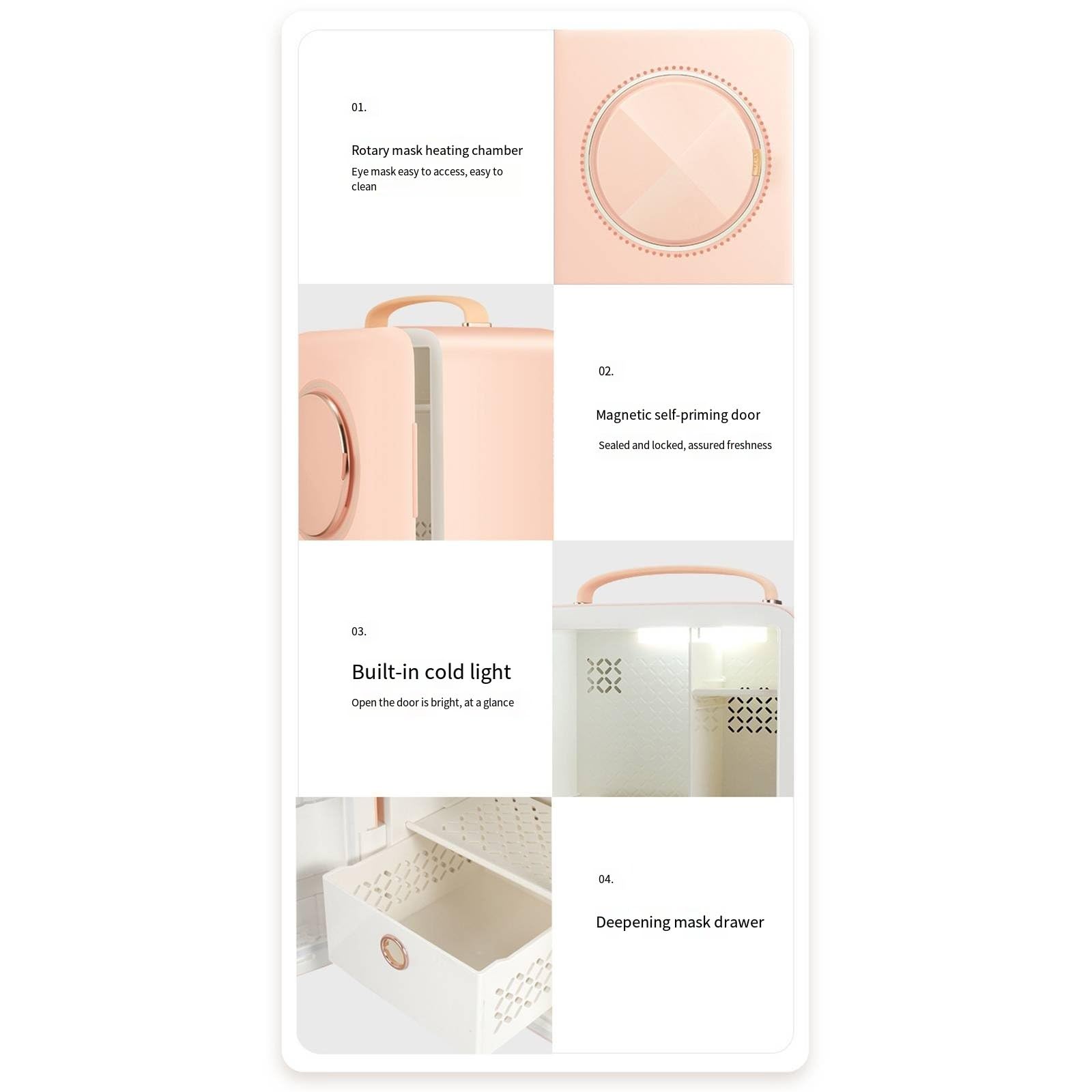 Frigorifero cosmetico da 9 litri Cosmetici e prodotti per la cura della pelle Refrigerazione Conservazione intelligente a temperatura costante,Pink