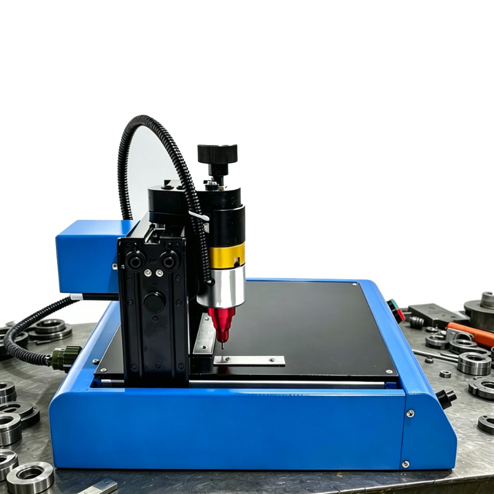 Pvxa 400W Electric Metal Marking Machine, Steel Plate Engraving Machine, Numbers Letter Tag Nameplate Engraver, Marking Speed 50mm/s, for Metal,Range Adjustable 300 * 200mm
