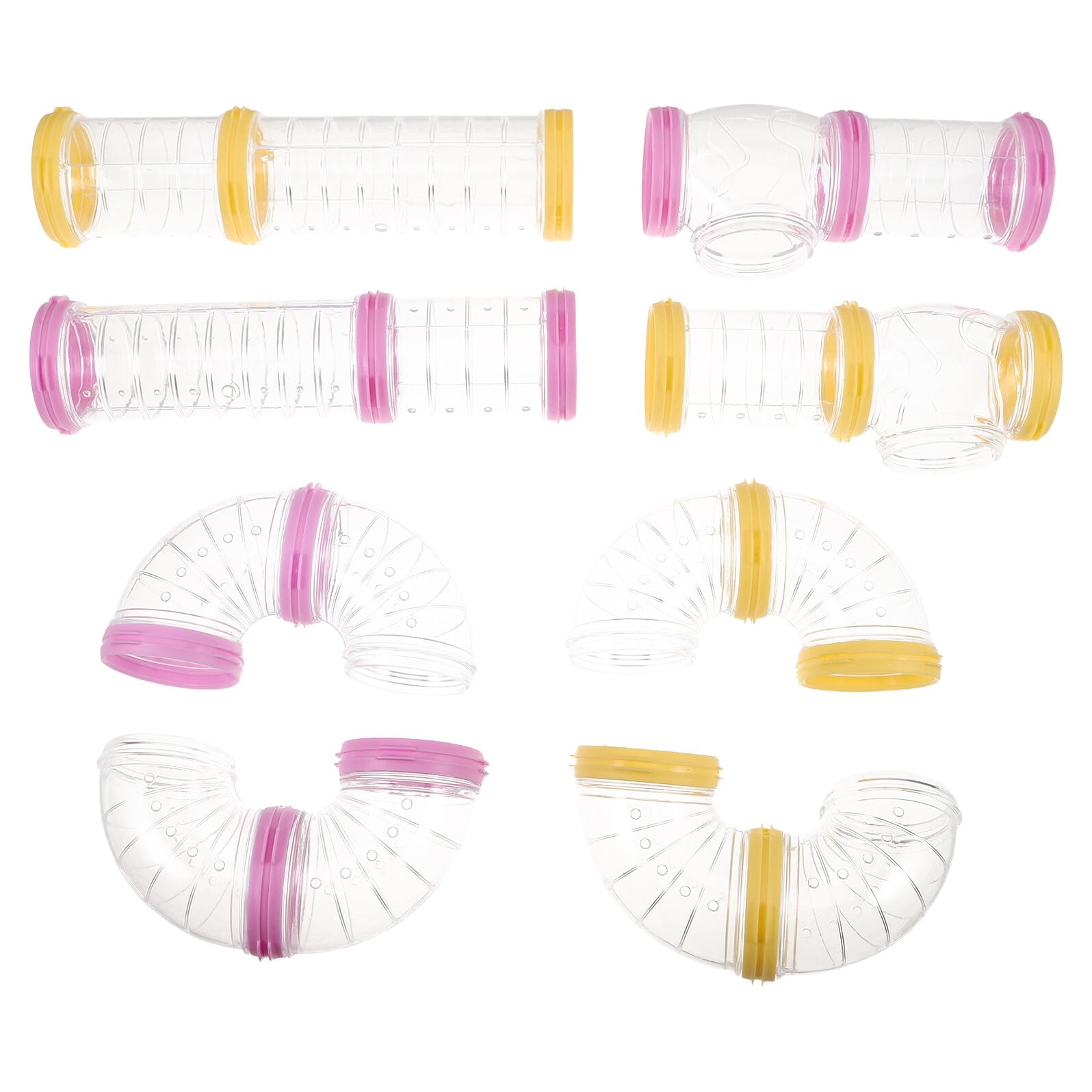 2 Sets Hamster Tunnel Transparent Kunststoffröhre Kauspielzeug für Frettchen Ratten und Kleine Haustiere Robust Leicht zu Reinigen DIY Verbindungsspiel für Aktiven Kleintierspaß