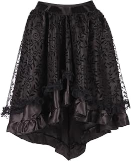 Womens Floral Lace Skirt Steampunk Retro Gothic High Low Costume Skirt Renaissance Cosplay Show Victorian Skirts