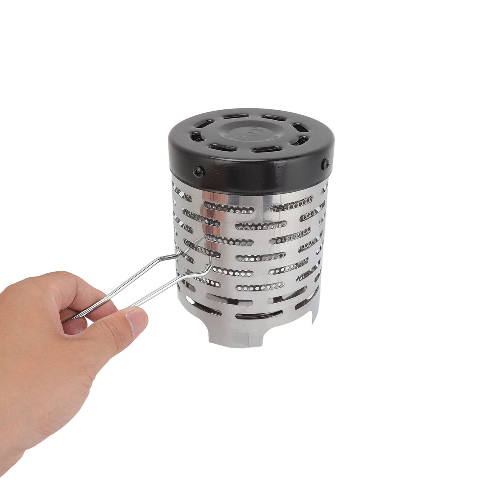 Camping Heater, Namiot Grzejnik z uchwytem zapobiegającym oparzeniom, ogrzewanie kuchenki, mini grzejnik ze stali nierdzewnej bezpieczny na zewnątrz