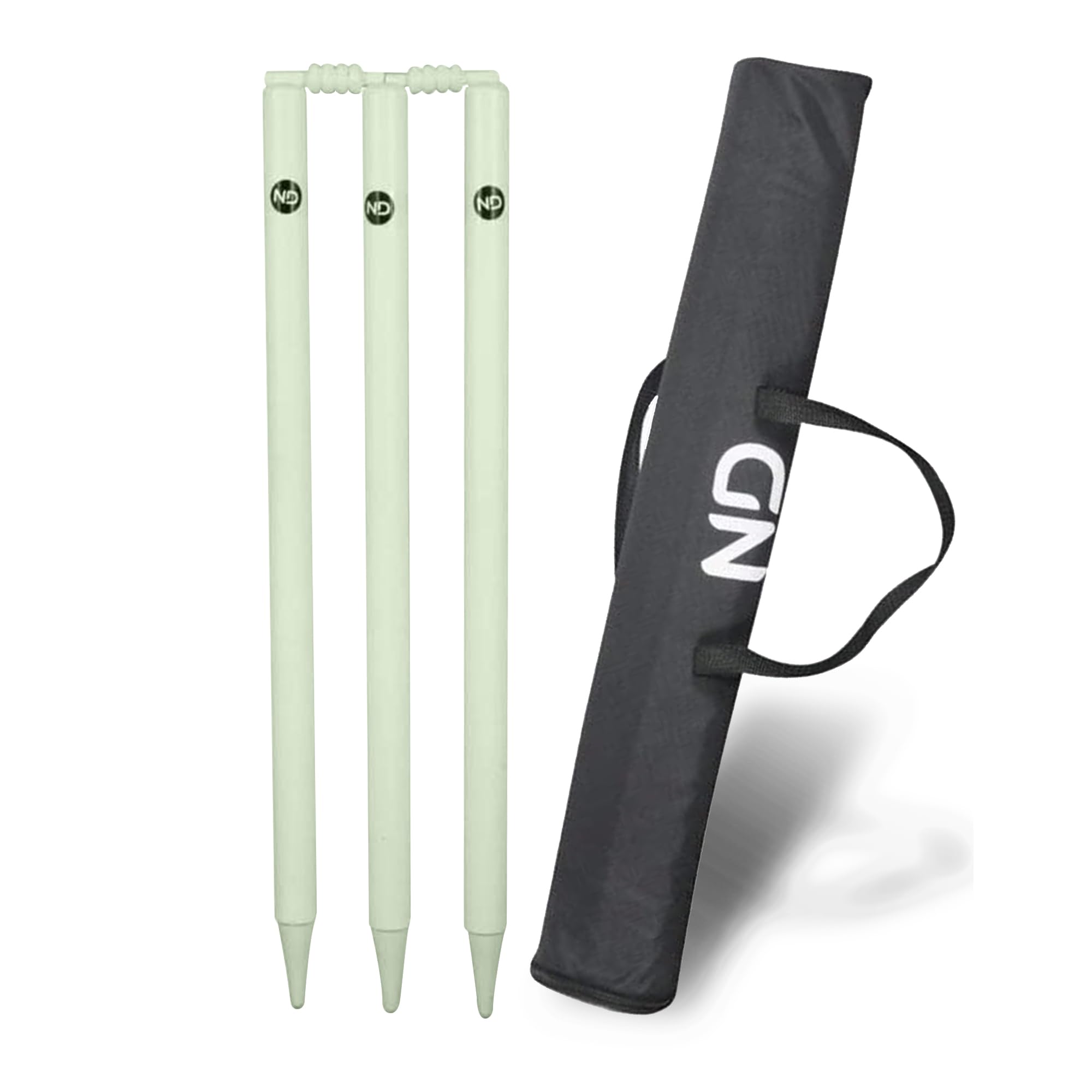 ND Sports Cricket Stumps Set with Carry Bag – Portable Ground Spike Cricket Wickets with Bails, Heavy Duty Cricket Stump Set for Practice, Training, Backyard, Garden & Nets