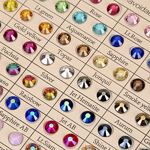 Image of Novani Rhinestones Glass Rhinestones Crystal Color Chart Color Card