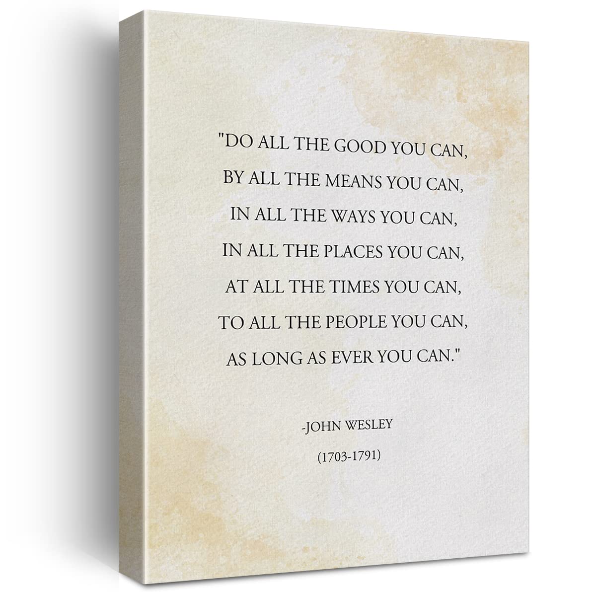 Motivational Literary Quote Print Canvas Wall Art Home Decor Do All the Good You Can Painting 12x15 Canvas Inspirational Poster Framed Ready to Hang Office Decor