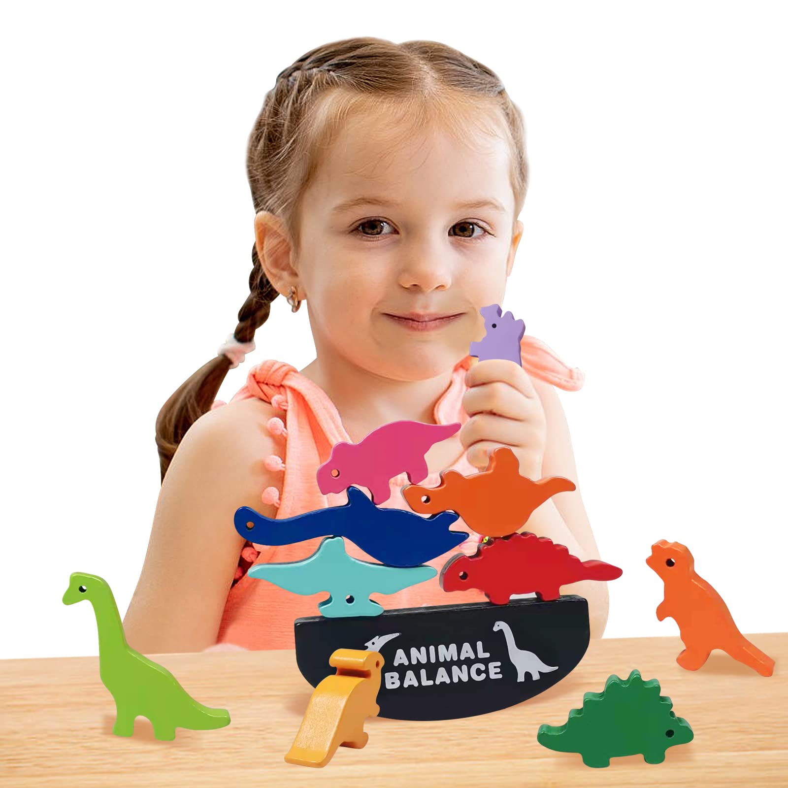 Dinosaur Toys for Kids 3-5 Years Old Boy Girls Wooden Stacking Toddler Toys for 2-6 Year Old Boys Toys Montessori Toys for 2 3 4 5 6Year Old Boys Christmas & Birthday Gifts