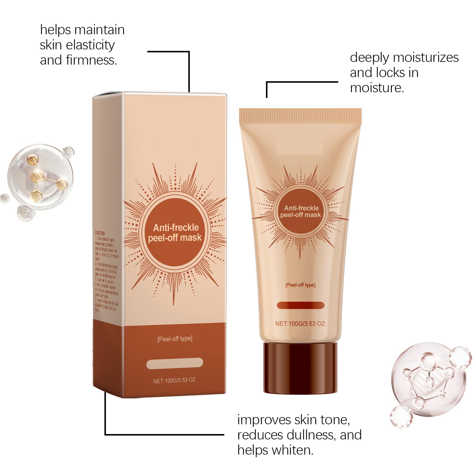 Peel-Off-Gesichtsmaske Gegen Pickel, Porenverfeinernd & Ölregulierend, Feuchtigkeitsspendend ohne Reinigungswaschgang, Anti-Aging- Und Anti-Falten-Maske, Peeling & Aufhellend (8pcs)