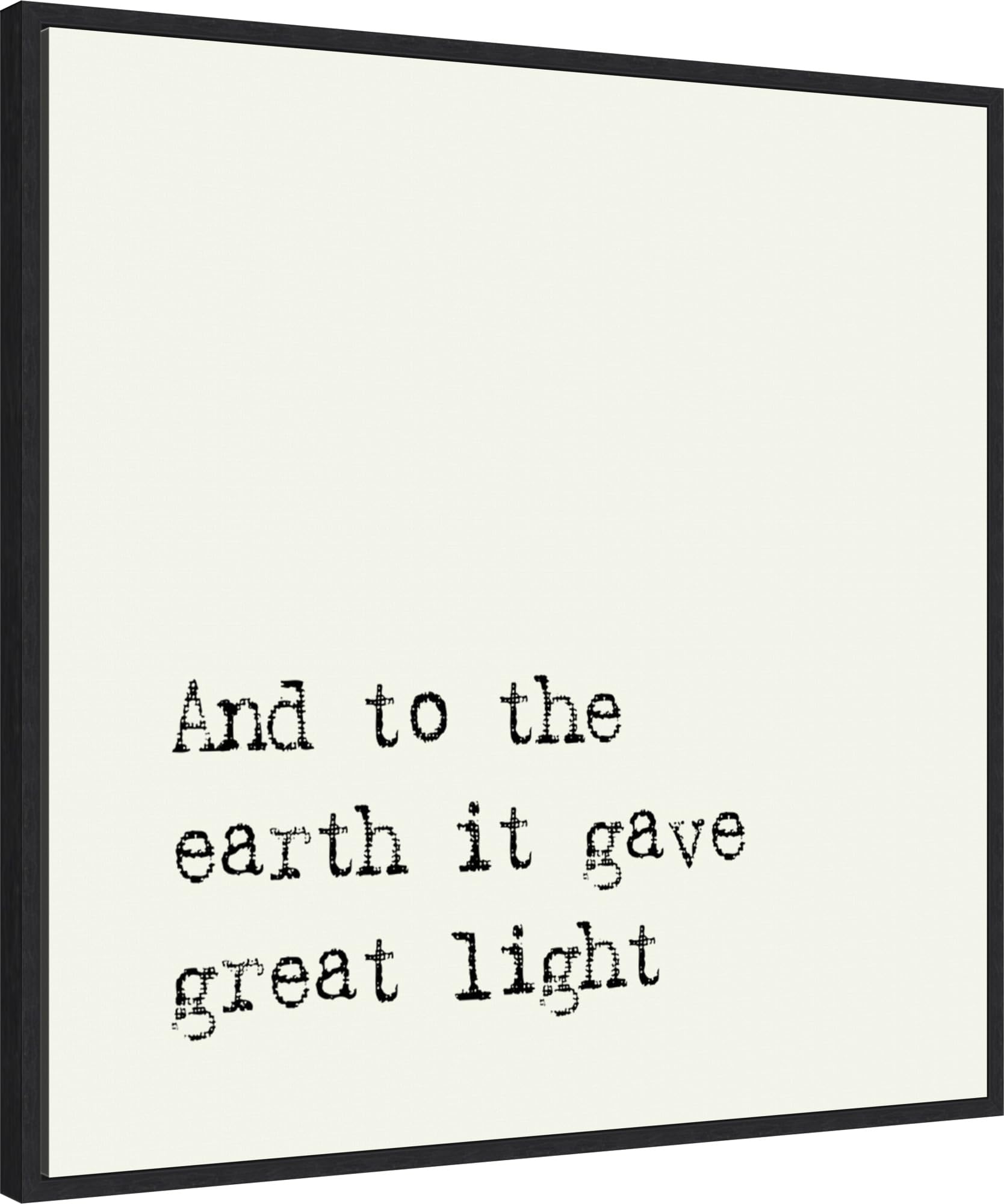 Amanti Art Framed Canvas Wall Art 30x30 Great Light Portfolio, Framed Wall Art Canvas, Typography Artwork, Modern Decor, Large Poster Painting for Living Room, Bedroom, Bathroom,