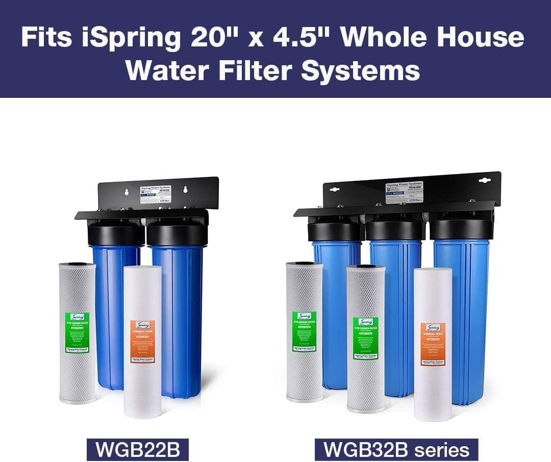 iSpring FP25B High-Capacity 20” x 4.5” Sediment Water Filter Cartridge, 5 Micron Replacement