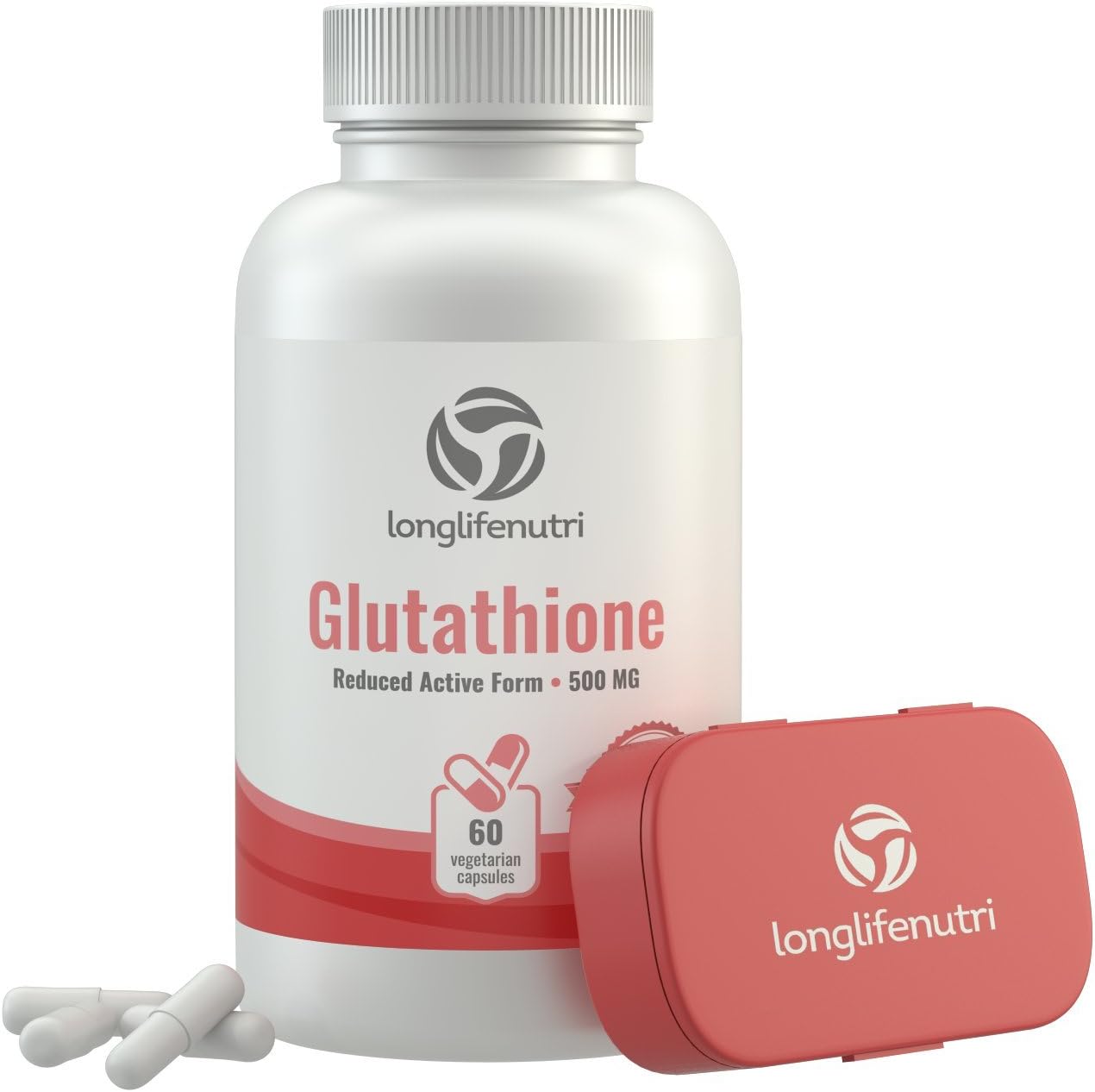 LongLifeNutriReduced L Glutathione 500mg GSH - 60 Veg Caps | Complex with Milk Thistle & Alpha Lipoic Acid | Antioxidant & Skin Whitening | Supports Liver