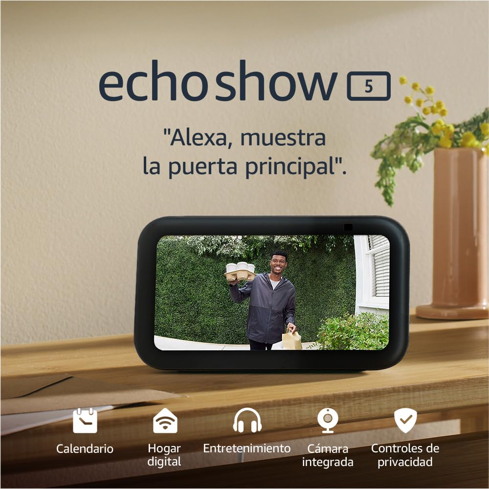 Echo Show 5 (Última generacion) | Pantalla táctil inteligente diseñada para controlar tus dispositivos de Hogar digital y más | Antracita, con Acceso Anticipado a Alexa+ - Amazon España