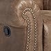 Signature Design by Ashley Larkinhurst Faux Leather Manual Rocker Recliner with Nailhead Trim, Brown