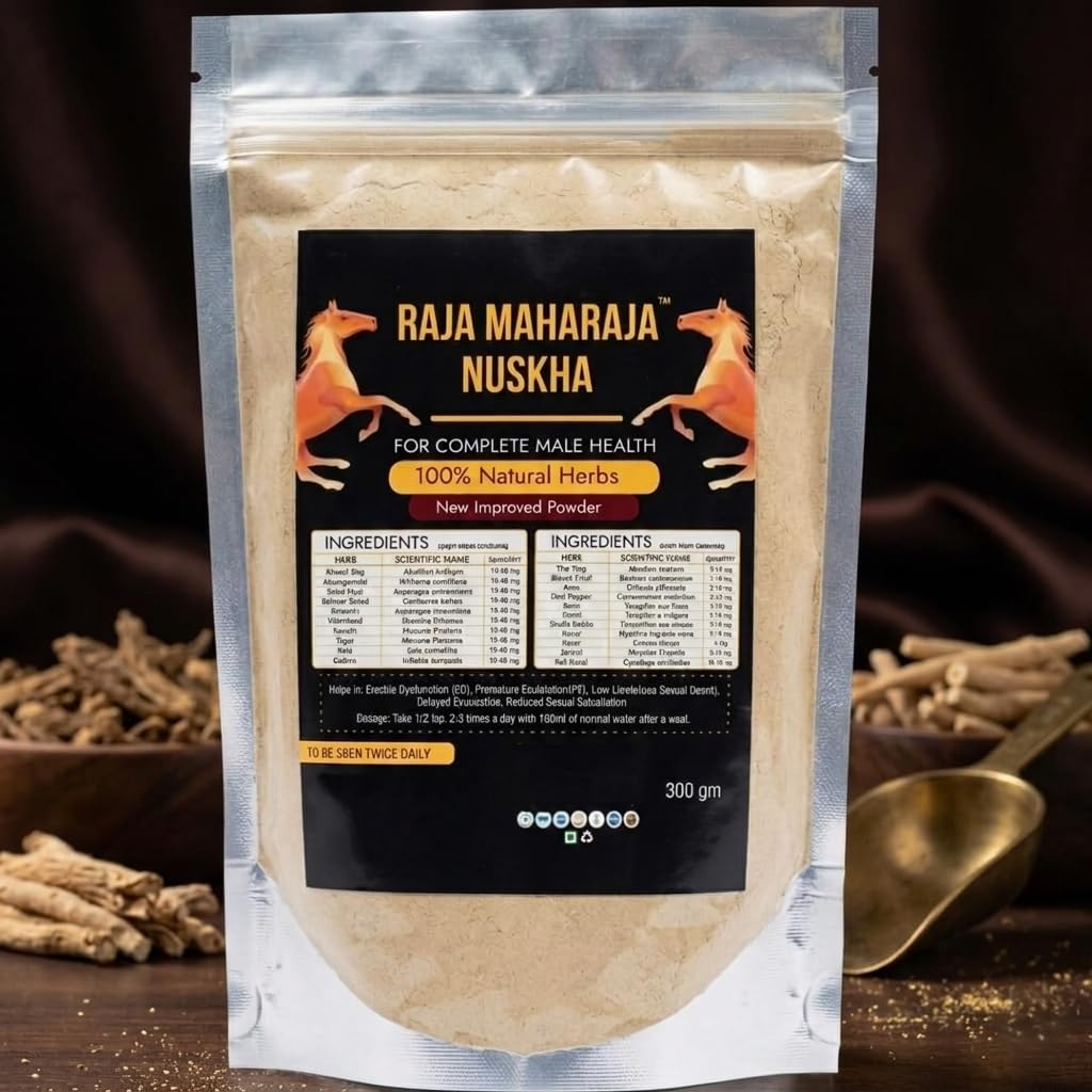 Raja Maharaja Nuskha Original Powder 300g – Ayurvedic Male Power Stamina Booster | Natural Strength, Energy & Endurance Support for Men | Herbal Vitality Performance Formula powder-picture-31