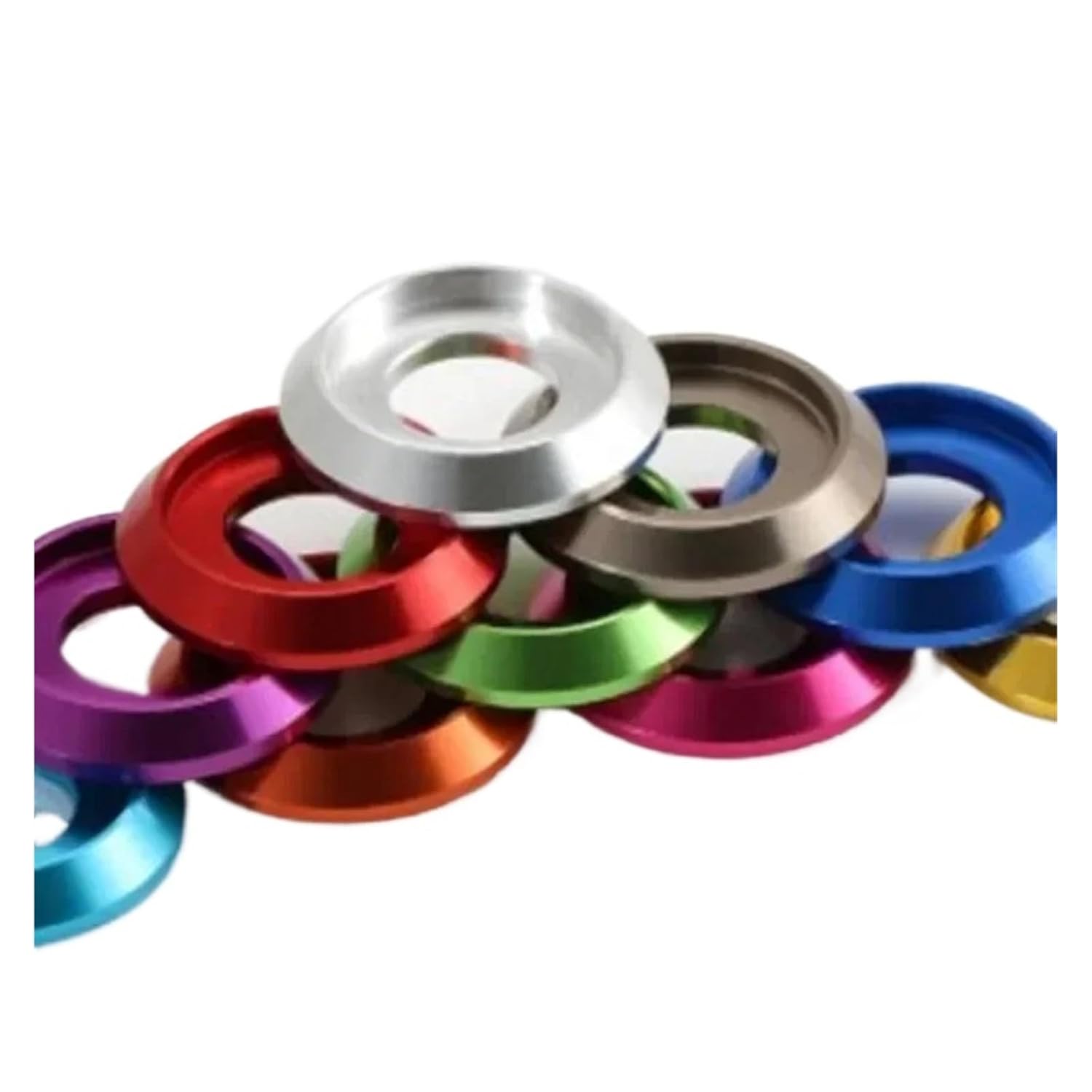 10-50 M2.5 M3 M4 M5 M6 M8 Aluminum Cup Head washers, Suitable for Button Screws.(M4 50PCS,Golden)