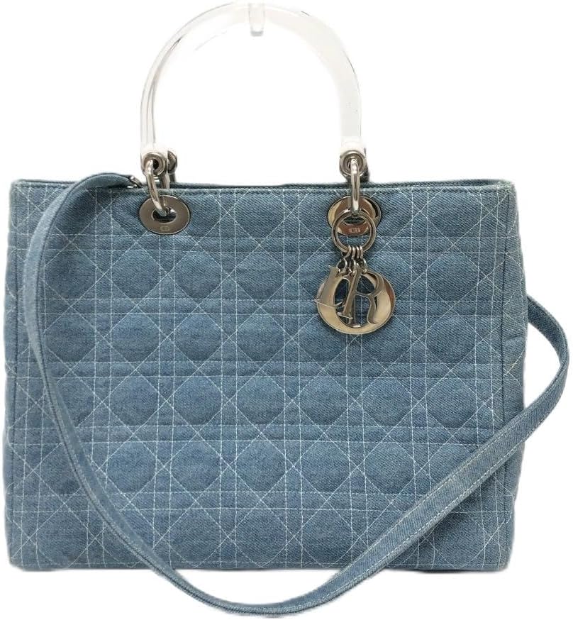 Dior Dior Lady Dior Medium Canage Bag 2 Way Bag Handbag Canvas Womens Used