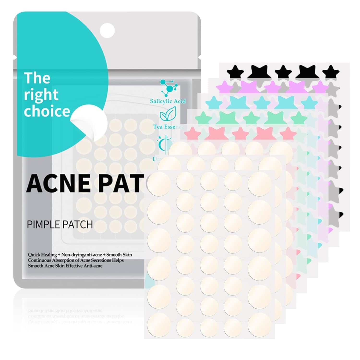 Cerotti per Brufoli 306 Pezzi con Olio dell'Albero del Tè e Acido Salicilico - Patch Brufoli Acne Invisibili, Impermeabili e Traspiranti per Giorno e Notte, Rimuovono Velocemente i Brufoli e l'Acne