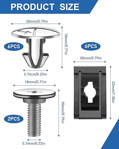Miniatura 2 de Tornillos de pasador de cubierta inferior del motor, clips de pasador de cubierta de acceso de radiador premium, clip de sujeción de tornillo de