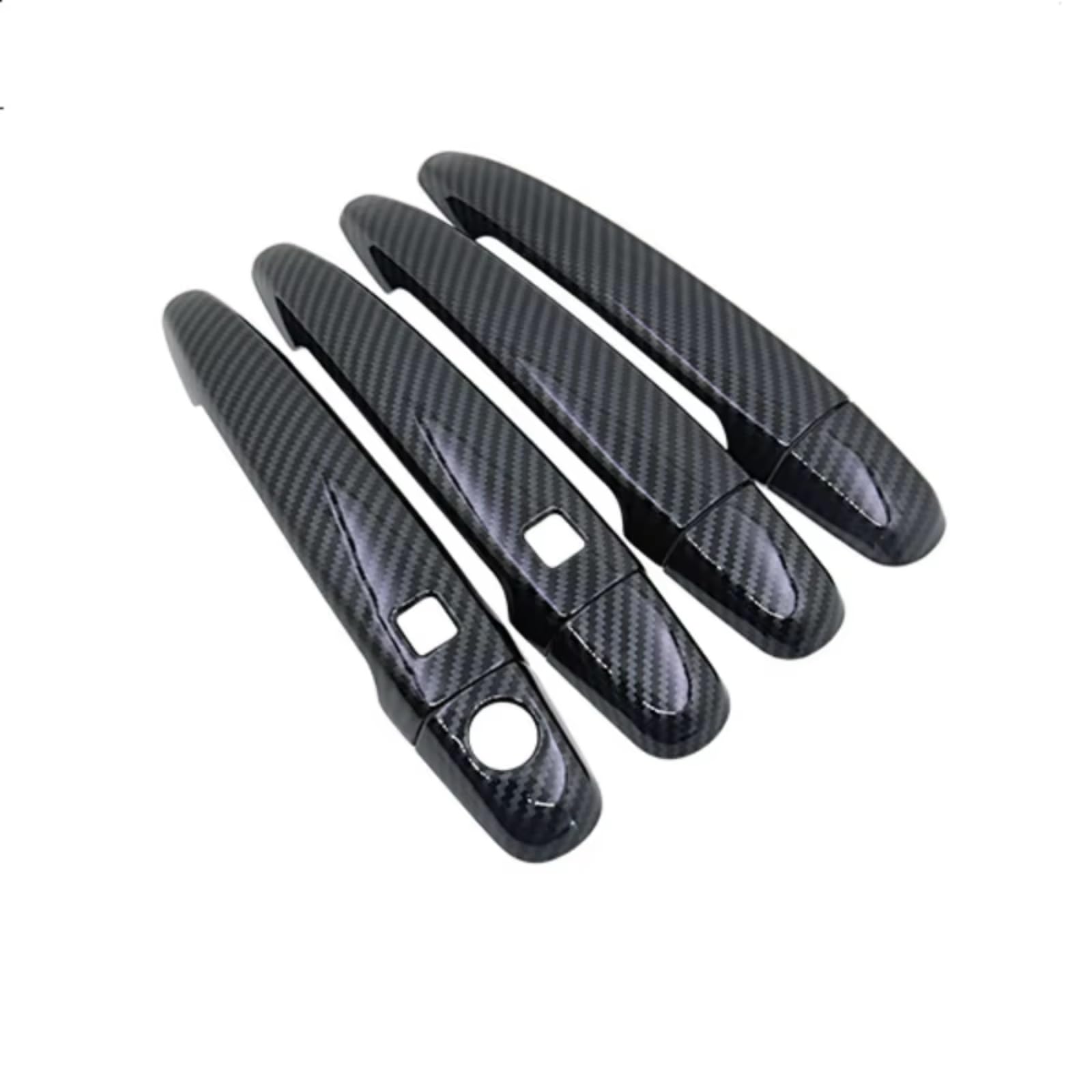 Iukmr Black 2 Buttons For Subaru For Legacy Bm Br 2010-2014 Carbon Fiber Chrome Door Handle Cover Car Styling Accessories Stickers Car Outer Door Handle(Black 2 Buttons)