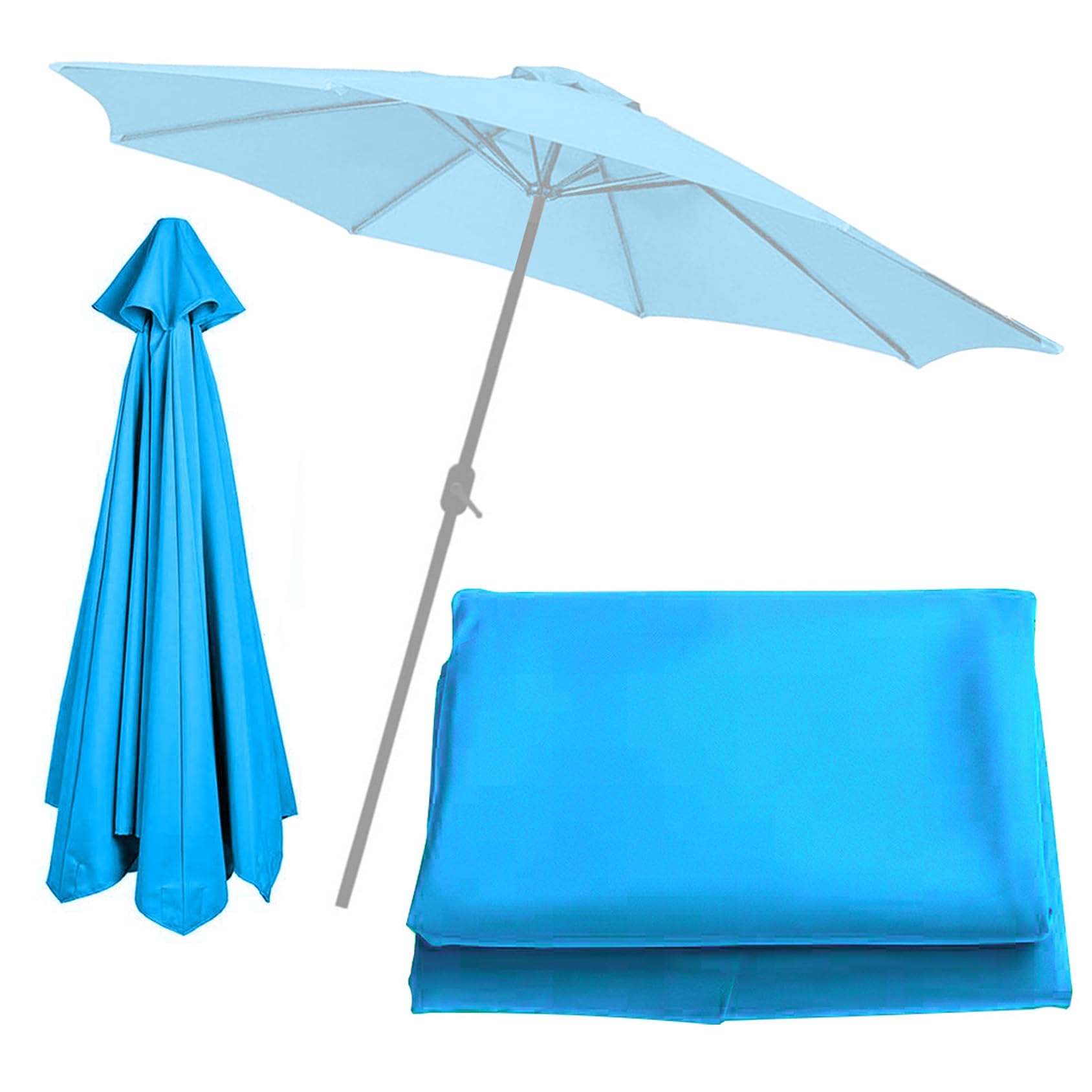Toile de rechange parasol 8 baleines pour réparer un tissu usé