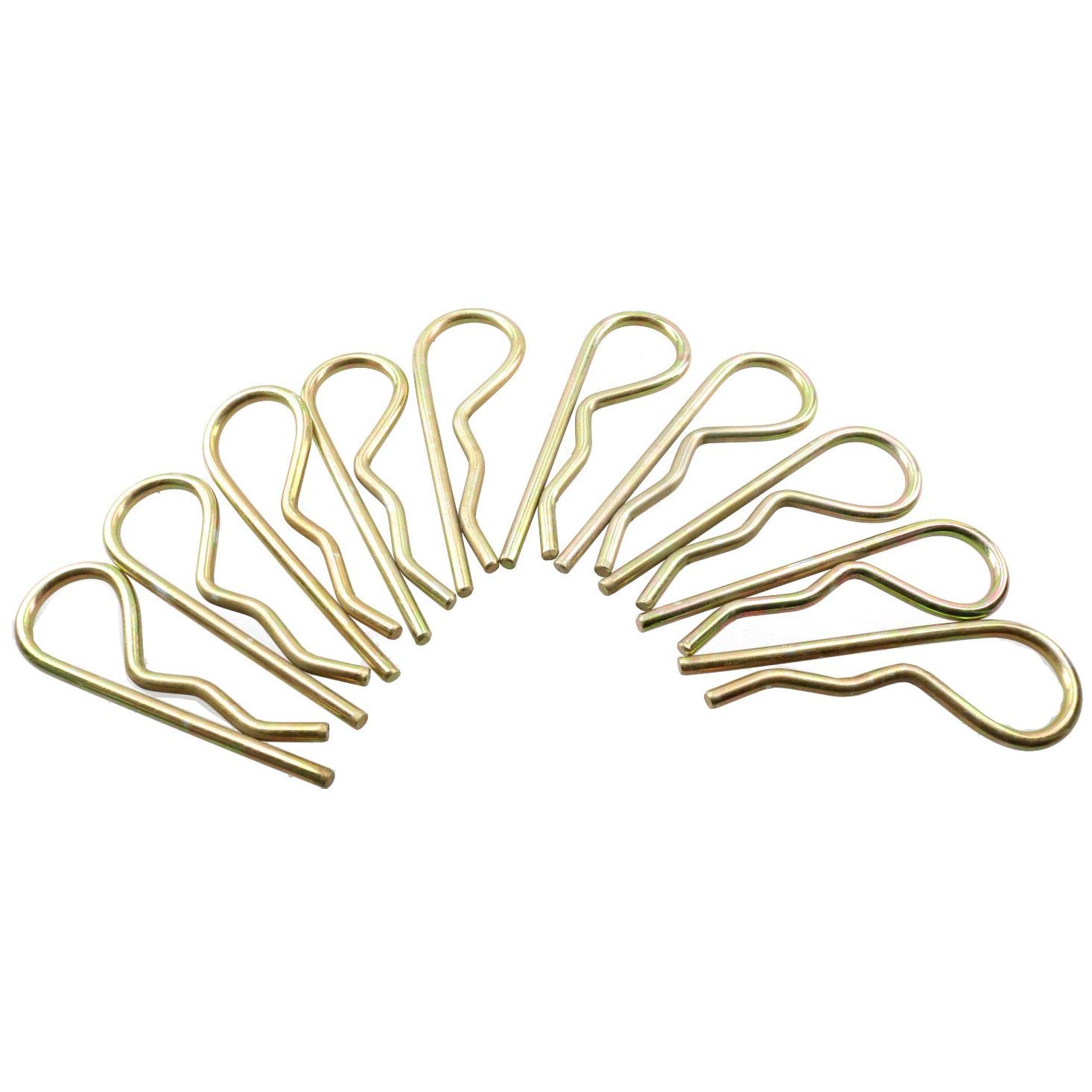 Ab Tools Grey 10 Pack R Clips Spring Hair Pin 5Mm Hitch Lynch Cotter Zinc Plated Steel