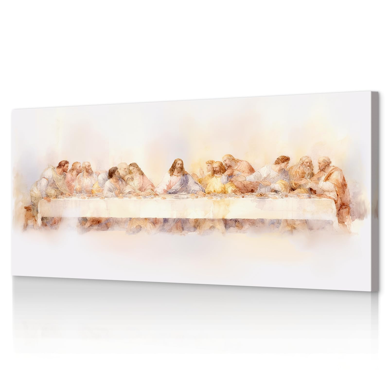 Watercolor Christian Wall Decor Last Supper Picture for Dining Room