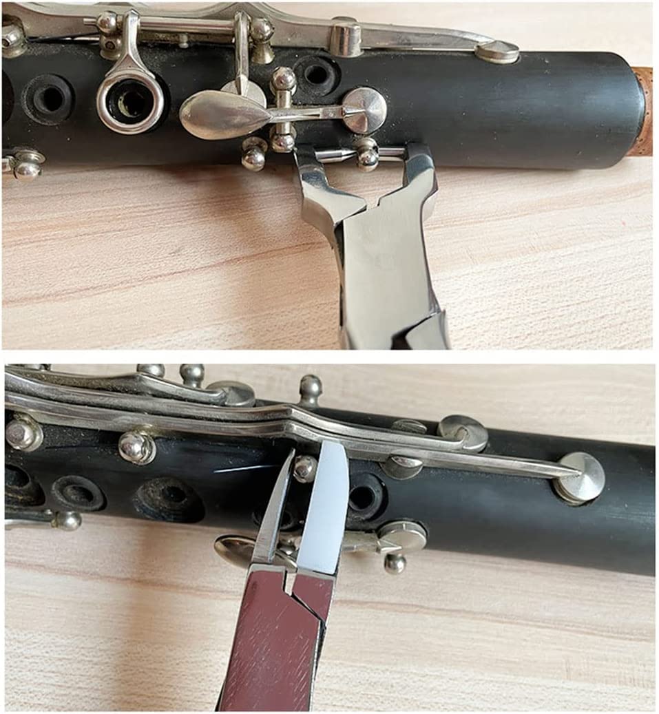 Paquete de 2 alicates de resorte para saxofón, juego de extracción e instalación de aguja de resorte, adecuado para flauta, clarinete, saxofón, instrumento de viento de madera