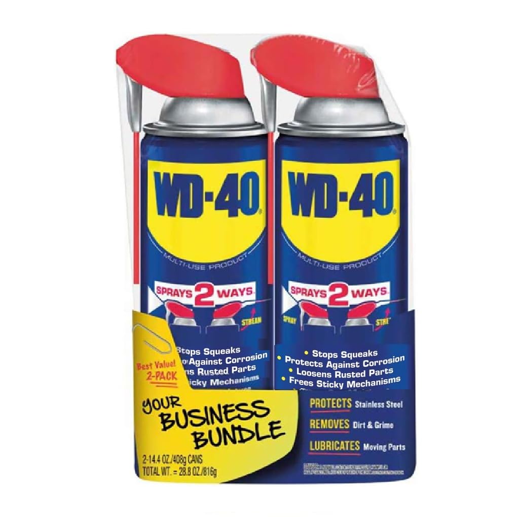 WD-40Original Formula, Multi-Use Product with Smart Straw Sprays 2 Ways, 14.4 OZ [2-Pack]